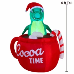 Dinosaur In A Huge Mug Christmas Inflatable -Joiedomi image 3 28d2b5e1 c732 4d25 9984 e1627ab703de