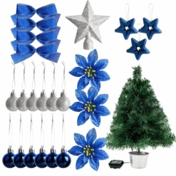 24in DIY Tabletop Mini Christmas Tree Blue -Joiedomi image 3 2ddbc36b 2a0e 427c afb2 25b742602eae