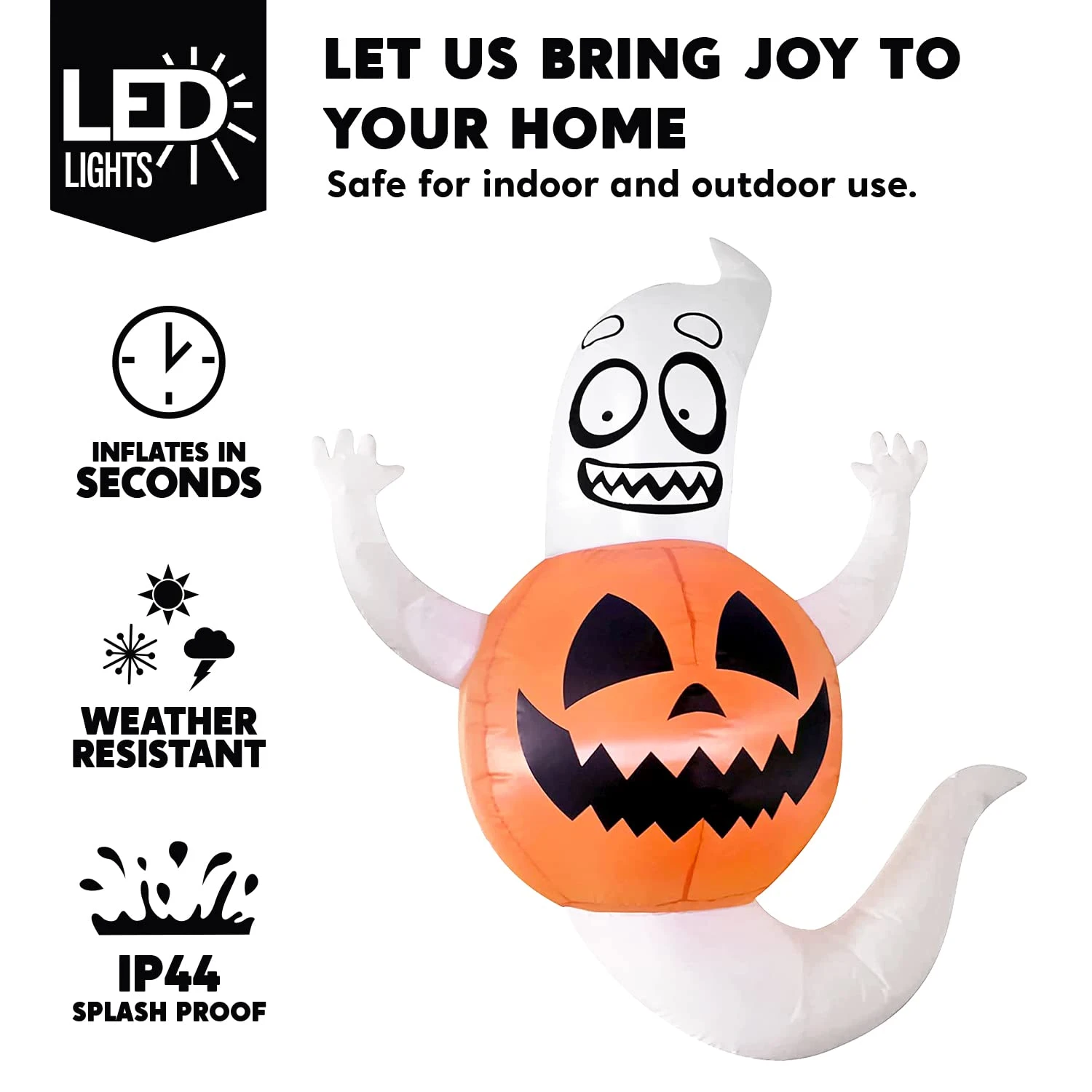 4ft Halloween Inflatable Ghost In A Pumpkin 5 4ft Halloween Inflatable Ghost In A Pumpkin - Image 3