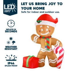 Jumbo Gingerbread Man Inflatable (8 Ft) -Joiedomi image 3 36616981 10e4 45c5 9920 da93134e7562