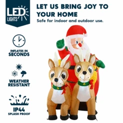 Large Santa On Sleigh Inflatable (6 Ft) -Joiedomi image 3 493e1ac0 7916 42cf 83cf 14490aabb64d