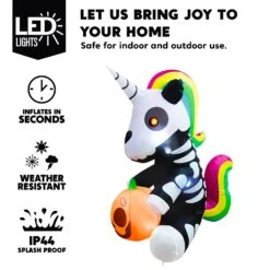 Tall Sitting Skeleton Inflatable Ride A Unicorn Costume (5 Ft) -Joiedomi image 3 5cedf1f1 c373 4377 8e23 53a330a3a608