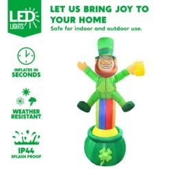 Large St Patrick Leprechaun On Rainbow Pot Of Gold Inflatable (7 Ft) 13 Large St Patrick Leprechaun On Rainbow Pot Of Gold Inflatable (7 Ft) -Joiedomi image 3 62b7917b 17bd 49eb a9f8 762b46f75d50