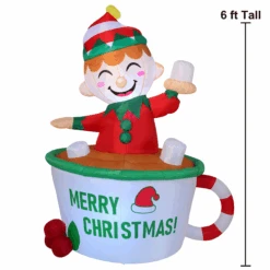 6ft Inflatable Elf In Mug -Joiedomi image 3 7a1f8d7d 3a95 4353 8362 c1c8e676d7d5