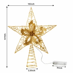 Gold Star Flower Tree Topper, Warm White -Joiedomi image 3 7c0592d8 3fec 4097 a7cb e9ef3ff334a9
