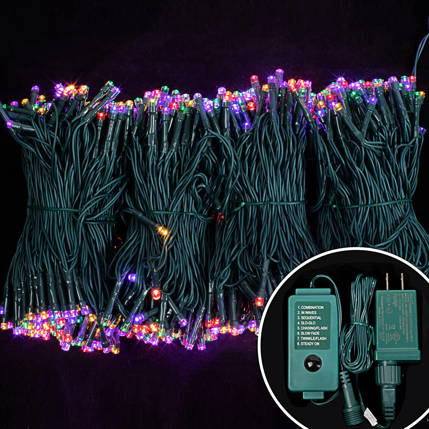 800 Multicolor LED Green Wire String Lights 5 800 Multicolor LED Green Wire String Lights - Image 3