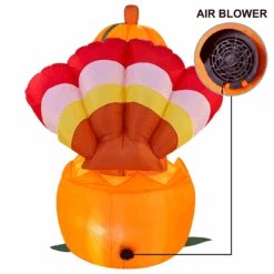 6ft Thanksgiving Inflatable Turkey On Pumpkin -Joiedomi image 3 9c75d8d4 48d0 47e3 af13 4554c728e14f