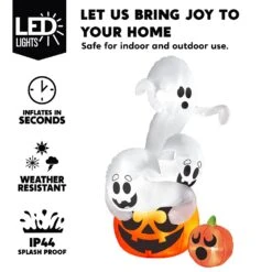 Halloween Large Twisting Ghosts On A Pumpkin Inflatable (6 Ft) 11 Halloween Large Twisting Ghosts On A Pumpkin Inflatable (6 Ft) -Joiedomi image 3 a766414a 6d4e 4502 ae96 7e91598fac80