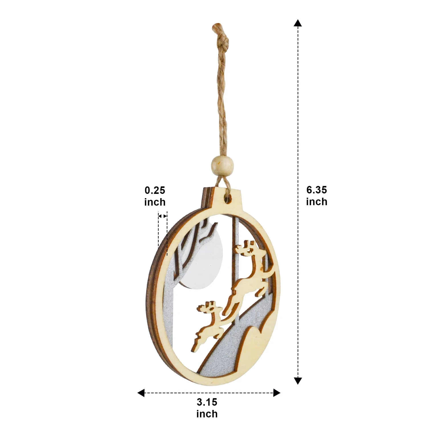 24 Pcs Christmas Wooden Ornaments Reindeer 5 24 Pcs Christmas Wooden Ornaments Reindeer - Image 3