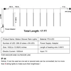 30 Cm - LED Meteor Shower Rain Lights 11 30 Cm - LED Meteor Shower Rain Lights -Joiedomi image 3 b38dabca db62 4af1 bee4 e84b0712ee92