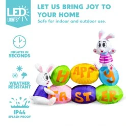 Large Happy Easter Sign Inflatable Outdoor Decorations (6 Ft) -Joiedomi image 3 b583870f ce0b 4c7f 9926 30aec09662da