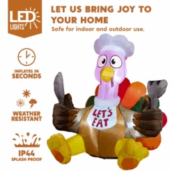 Large Let's Eat Turkey Inflatable (6 Ft) -Joiedomi image 3 b93f1a90 af4c 42e8 9ecd 1c0fd24d0473