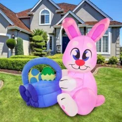 Large Easter Pink Bunny With Build-in LEDs Inflatable Outdoor Decorations (6ft) -Joiedomi image 3 c171e6ca 51d6 4256 be80 d8b54d598d0b