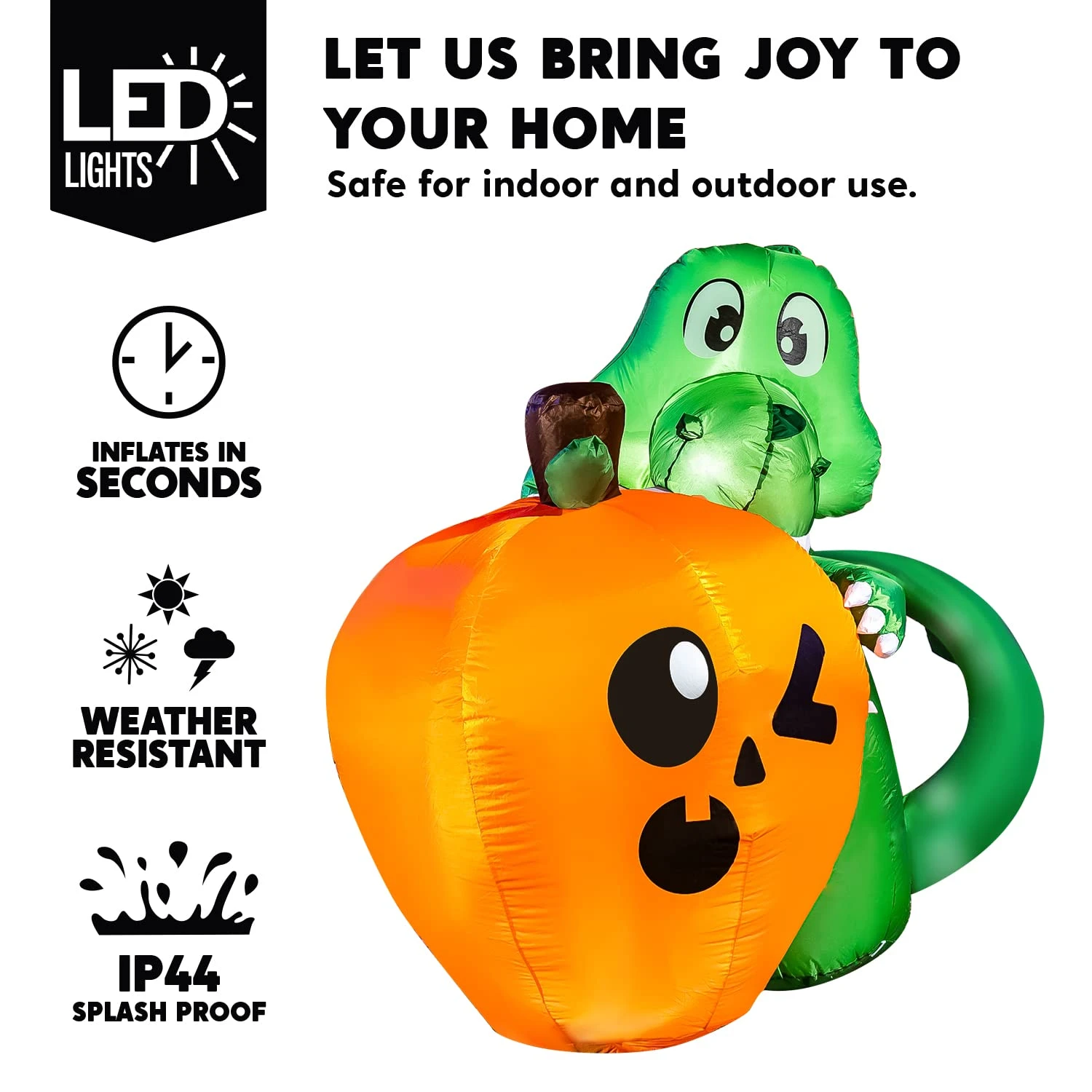 5ft Halloween Dinosaur Sitting On Pumpkin Inflatable 5 5ft Halloween Dinosaur Sitting On Pumpkin Inflatable - Image 3