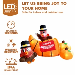 Large Little Turkeys On A Cornucopia Inflatable (6ft) -Joiedomi image 3 d959e13c ada2 4c20 8b26 1d94ef4709d3