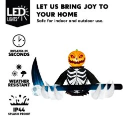 4ft Halloween Inflatable Ground Breaker Pumpkin Reaper -Joiedomi image 3 e3814072 0a34 4c34 944f ca86d3ae51cc