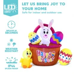 Large Easter Basket With Build-in LEDs Inflatable Outdoor Decoration (6ft) -Joiedomi image 3 f179f5bb 06d4 42f9 943d 7618a1cdf92c
