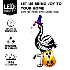 Tall Skeleton Flamingo Inflatable (5 Ft) 12 Tall Skeleton Flamingo Inflatable (5 Ft) -Joiedomi image 3 f2784fd9 cce3 496f 8c49 472d120ba668