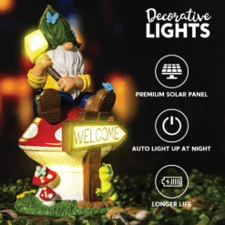 Solar Resin Welcome Board Gnome Light -Joiedomi image 3 f49b99e0 e746 456d 9b1b b772d19480cd