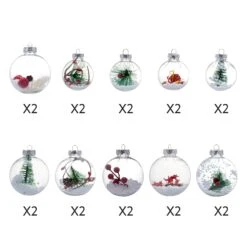 20 Pcs Assorted Size Snow Filling Ornaments