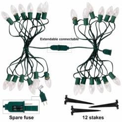 15.75ft 12Packs Christmas Warm White C9 Pathway Marker 13 15.75ft 12Packs Christmas Warm White C9 Pathway Marker -Joiedomi image 3 fd7e6673 d3c3 48a7 8028 3c0d4a885397