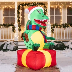 Large Dinosaur Sitting On A Gift Box Inflatable (6 Ft) -Joiedomi image 4 19139bec fc51 4be3 8f71 65b610c70a0e