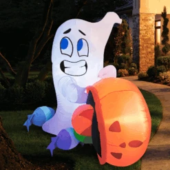 Tall Halloween Cute Ghost Dump Pumpkin Candy Bag Inflatable (5 Ft) -Joiedomi image 4 2066a2dd dd9d 4a7b bb2d 6b70a9e518bf