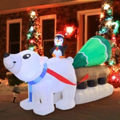 8ft Inflatable Polar Bear Dragging A Christmas Tree -Joiedomi image 4 3a3bb543 c44f 4f76 8c5d cffaf99ea0af