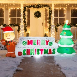 Giant Merry Christmas Sign With Tree & Gingerbread Man Inflatable (10 Ft) 14 Giant Merry Christmas Sign With Tree & Gingerbread Man Inflatable (10 Ft) -Joiedomi image 4 55547628 7670 4878 ab9b b34ba8fc54d9