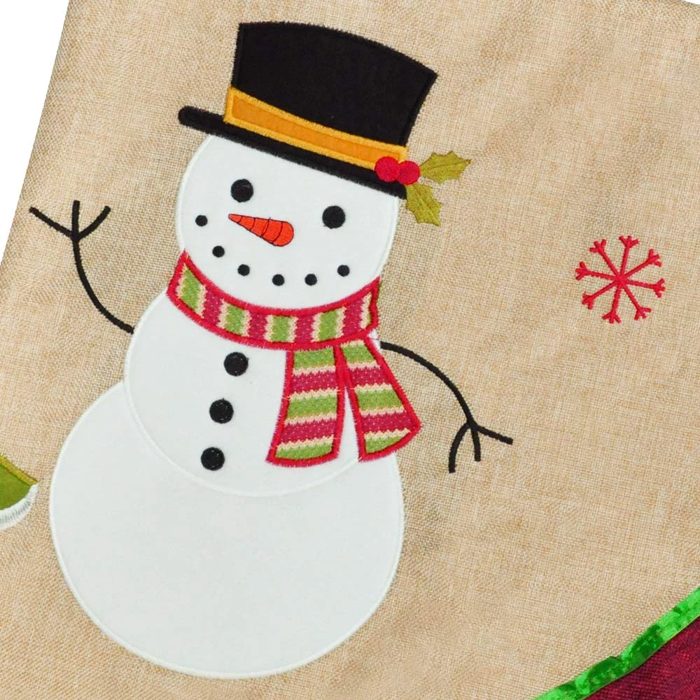 48in Burlap Christmas Tree Skirt (Snowman Tree) 6 48in Burlap Christmas Tree Skirt (Snowman Tree) - Image 4