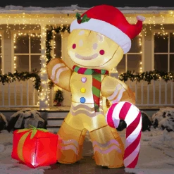 Jumbo Gingerbread Man Inflatable (8 Ft) -Joiedomi image 4 7696e85c d846 4238 9f3b 4e12c89e0db2