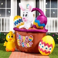Large Easter Basket With Build-in LEDs Inflatable Outdoor Decoration (6ft) -Joiedomi image 4 771d9eb0 f4de 49d7 8b2c 45b5b794fe91