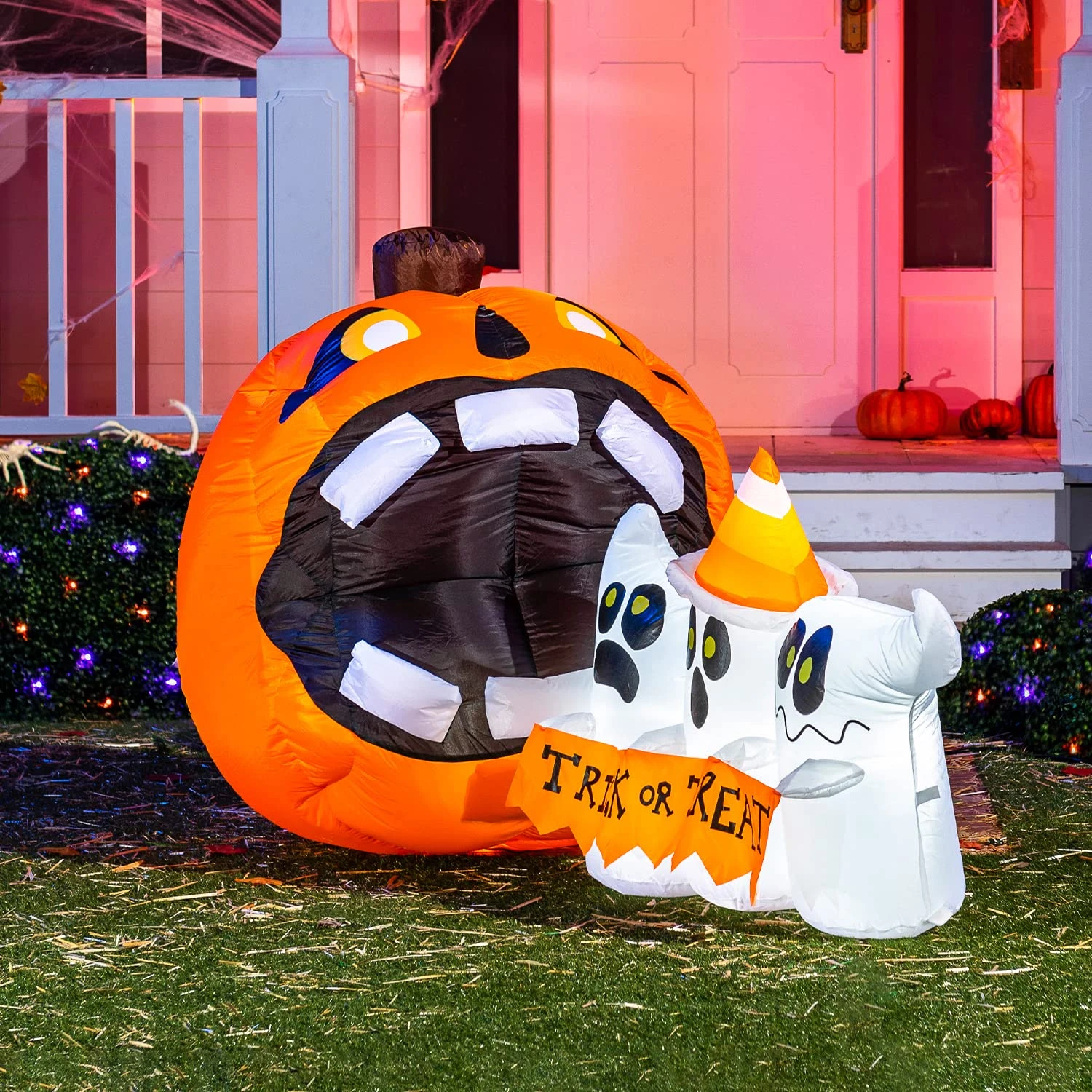 6ft Halloween Trick Or Treat - Pumpkin Eat Ghosts 6 6ft Halloween Trick Or Treat - Pumpkin Eat Ghosts - Image 4