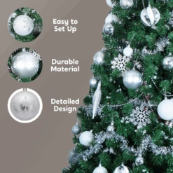 133 Pcs Christmas Ornaments, Assorted Shatterproof Silver & White Christmas Ornaments -Joiedomi image 4 9bf445c9 16d9 4c53 bed1 cc819aaa3bc9