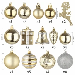 66 Pcs Christmas Assorted Ornaments Gold & Silver 12 66 Pcs Christmas Assorted Ornaments Gold & Silver -Joiedomi image 4 bf75538f b73c 4fa0 b005 e9f4725cbf0f