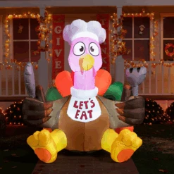 Large Let's Eat Turkey Inflatable (6 Ft) -Joiedomi image 4 d65ea2d3 aaf3 4601 a4c9 d46dee5e4ad6