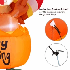 6ft Thanksgiving Inflatable Turkey On Pumpkin -Joiedomi image 4 d6bcaecc 6fbb 4a02 abd7 83fca89aea38