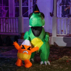 6ft Halloween Inflatable Dinosaur Catching Candy Corn -Joiedomi image 4 f76b4c72 75c3 46e9 9699 3b878848307b