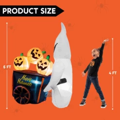Halloween Large Ghost Pushing Pumpkin Cart Inflatable (6 Ft) -Joiedomi image 5 0969aa7e 504b 4ba9 bd63 fc5c7c5473b4