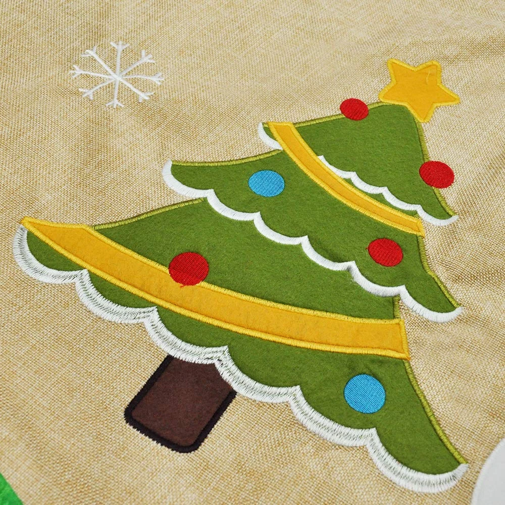 48in Burlap Christmas Tree Skirt (Snowman Tree) 7 48in Burlap Christmas Tree Skirt (Snowman Tree) - Image 5