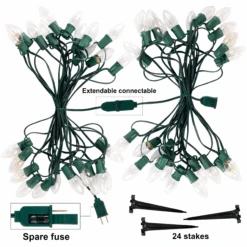 30.75ft 24 Packs Christmas Warm White C9 Pathway Marker -Joiedomi image 5 22f6aba9 9611 4c97 a62d 86b8e4693e45