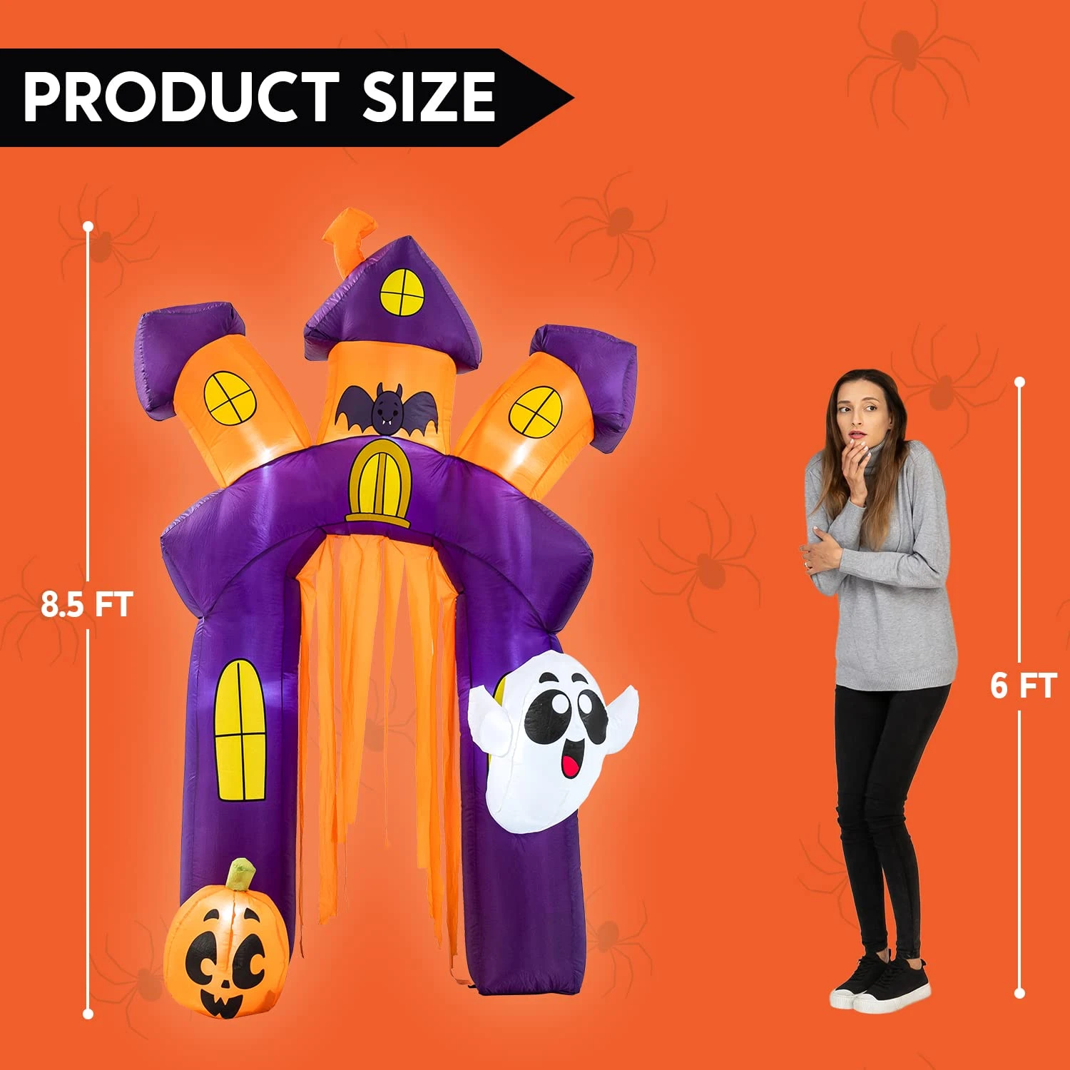 8.5 FT Tall Halloween Inflatable Twisted Castle Archway 7 8.5 FT Tall Halloween Inflatable Twisted Castle Archway - Image 5