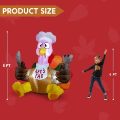 Large Let's Eat Turkey Inflatable (6 Ft) -Joiedomi image 5 60005393 c40d 43bc 937f 299de80f2920