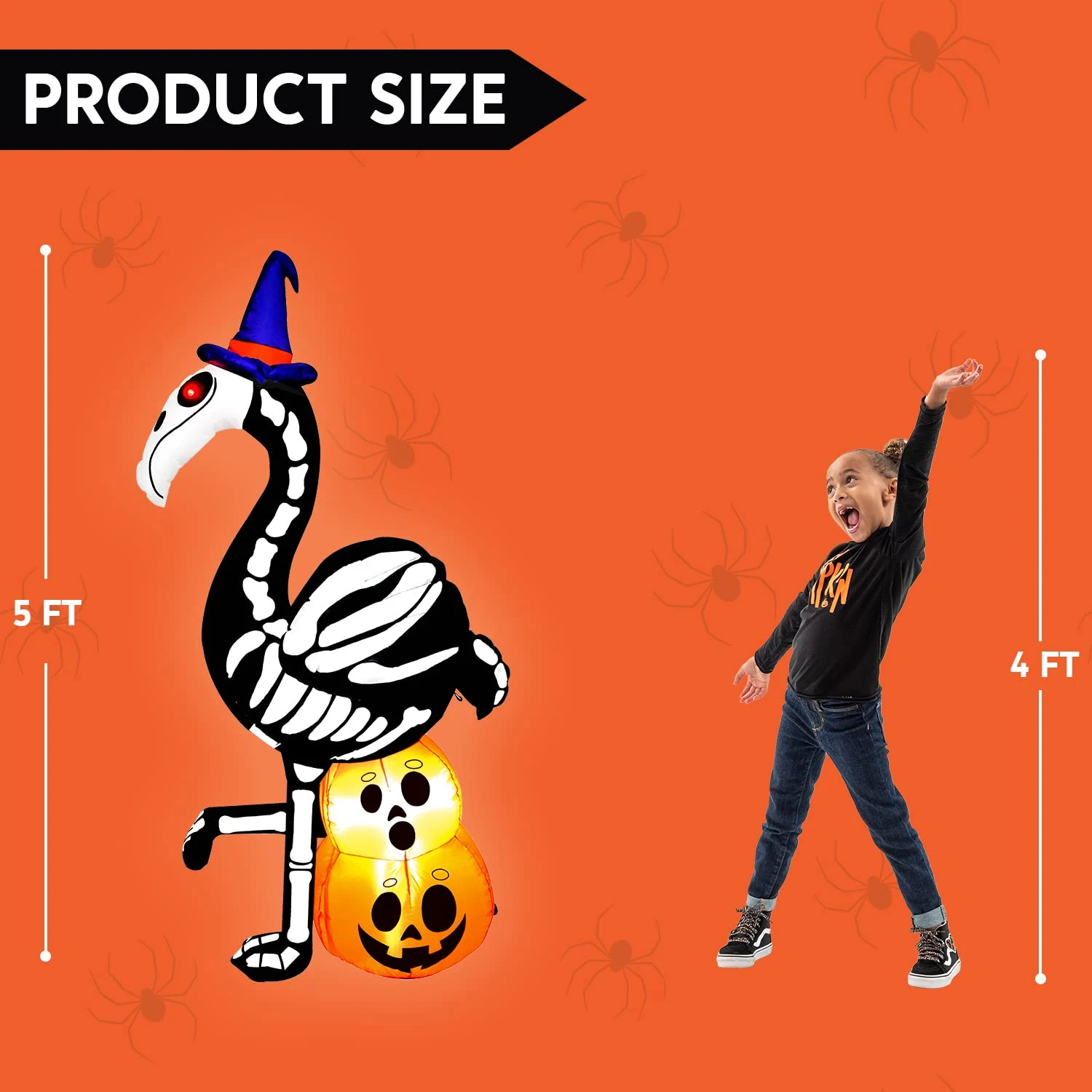 Tall Skeleton Flamingo Inflatable (5 Ft) 7 Tall Skeleton Flamingo Inflatable (5 Ft) - Image 5