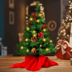 22in Prelit Tabletop Christmas Tree With Holy Leaves & Pine Cones 15 22in Prelit Tabletop Christmas Tree With Holy Leaves & Pine Cones -Joiedomi image 5 7b60aa13 b2f9 4816 b06e 3fb913e9dc3f