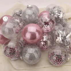 24Pcs Pink Plastic Clear Ball Ornaments With Filling -Joiedomi image 5 891483cb 1c63 4d7f adae 3990ecc21364