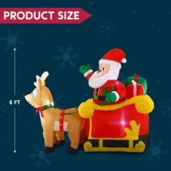 Large Santa On Sleigh Inflatable (6 Ft) -Joiedomi image 5 8d9a1ca8 078a 40b0 a635 98e6d4517077