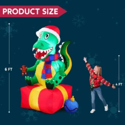 Large Dinosaur Sitting On A Gift Box Inflatable (6 Ft) -Joiedomi image 5 b132207e 6826 4f9f beb4 daaea255000a