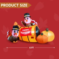 Large Little Turkeys On A Cornucopia Inflatable (6ft) -Joiedomi image 5 b8734c5b 1751 48e5 9e23 70936c3dd351