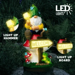 Solar Resin Welcome Board Gnome Light -Joiedomi image 5 c970a5dc f7e4 443b a741 0725e35bf56a